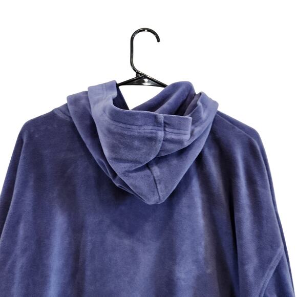 Aerie Velour Cropped Hoodie Oversized Fit Pullover Loungewear Purple Size Large - Picture 3 of 9